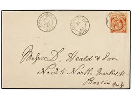 HAITI. Sc.6. 1884. PORT AU PRINCE A BOSTON (Usa). 20 Cts. Castaño Rojo (margen Superior Corto), Pos. 15, Mat. PORT AU PR - Sonstige & Ohne Zuordnung