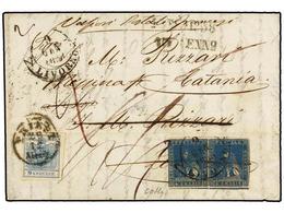 ITALIA ANTIGUOS ESTADOS: TOSCANA. 1857 (22-12). TRIESTE A LIVORNO. Carta Completa Circulada Con Sello De 9 Kr. Azul Reex - Autres & Non Classés