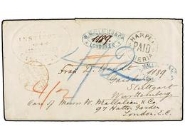 LIBERIA. 1870. CAPE PALMAS To STUTTGARD. Envelope With Embossed Mark "HOFFMAN INSTITUTE. CAPE PALMAS. CAVALLA. W.A." Wit - Autres & Non Classés