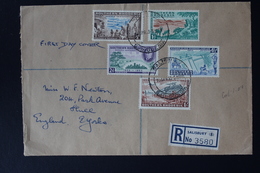 SOUTHERN RHODESIA REGISTERED FDC  SALISBURY -> HULL 1953 RHODES CENTENARY SG 71 - 75 - Southern Rhodesia (...-1964)