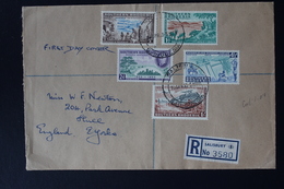 SOUTHERN RHODESIA REGISTERED FDC  SALISBURY -> HULL 1953 RHODES CENTENARY SG 71 - 75 - Rhodésie Du Sud (...-1964)