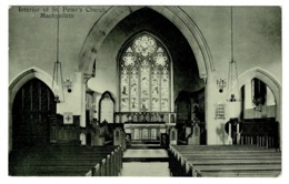 Ref 1325 - Early Postcard - Interior Of St Peter's Church Machynlleth Montgomeryshire Wales - Montgomeryshire