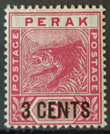STRAITS SETTLEMENTS / PERKA - MLH - Sc# 46 - 3c - Perak