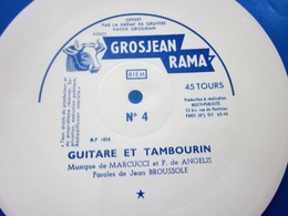 GUITARE & TAMBOURIN -☛Fromage De Gruyère La Vache Grosjean Disque Vinyle Souple 45T Publicitaire Flexi-MUSIQUE COLLECTOR - Collectors