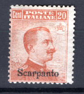 1917/21  - ISOLE ITALIANE DELL'EGEO: SCARPANTO  -  Italia - Catg. Unif.  10 - Firmato. Biondi - LH - (W2019.37..) - Aegean (Scarpanto)