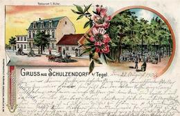 Tegel (1000) Gasthaus E. Müller Schulzendorf  Lithographie 1900 I-II - Sonstige & Ohne Zuordnung