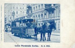 Tiergarten (1000) Letzte Pferdebahn Berlins 21. August 1902 II- (repariert) - Sonstige & Ohne Zuordnung