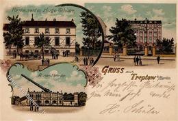 Treptow (O1193) Gasthaus Hugo Schüler Riesenfernrohr  Lithographie 1900 II- (repariert, Stauchung) - Sonstige & Ohne Zuordnung