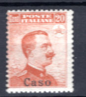 1916  - ISOLE ITALIANE DELL'EGEO: CASO -  Italia - Catg. Unif.  10 - Firmato BIONDI - LH - (W2019.38..) - Aegean (Caso)