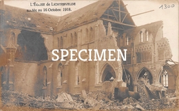 Carte Photo - L'Eglise De Lichtervelde Sautée 1918 - Lichtervelde