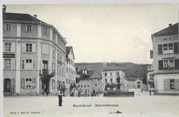 BISCHOFSZELL: Bahnhofstrasse, Hotel Lion Belebt ~1910 - Bischofszell