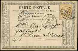 Let CERES DENTELE - 59   15c. Bistre, C Et A Entrelacées, Obl. GC 2046 S. CP Pub., Càd Lille 11/12/73, TB - 1871-1875 Cérès