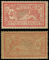 ** VARIETES - 119   Merson, 40c. Rouge Et Bleu, RECTO-VERSO, Papier GC, TB - Used Stamps