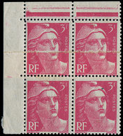 ** VARIETES - 716   Gandon,  3f. Rose, BLOC De 4 Cdf, IMPRESSION Sur RACCORD, TB - Used Stamps