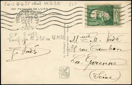 Let LETTRES DU XXe SIECLE - N°343 16/9/37, CP Ill., 5 Mots Ordinaires, TB - Covers & Documents