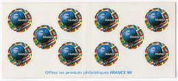 RC 13205 FRANCE BC 3140 CARNET FRANCE 98 AUTOAHDÉSIF 1998 NON PLIÉ A LA FACIALE NEUF ** - Personajes