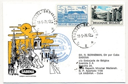 BELGIQUE / CUBA - 2 Enveloppes SABENA - 1ere Liaison Aérienne - BRUXELLES - LA HAVANE 18/5/1976 Et Retour 23/5/1976 - Autres & Non Classés