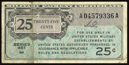 UNITED STATES 1946 MILITARY PAYMENT CERTIFICATE (SERIES 461) 25 CENTS OFFER!!! - 1951-1954 - Series 481