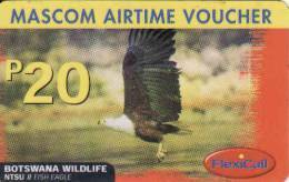 Botswana, Mascom Airtime Recharge P 20 Voucher, Fish Eagle, Plastic Card - Botswana