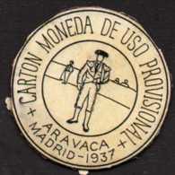 Spanish Civil War Money Stamp 10 Centimos Republica Española Aravaca Madrid 1937 -  Monedas De Necesidad