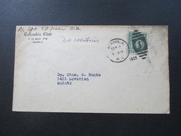 USA 1925 Philippinen Nr. 275 Ausgabe 1917 Columbia Club Manila Nach Malate - Filippine