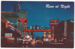 °°° 13816 - USA - NV - RENO AT NIGHT - 1962 With Stamps °°° - Reno