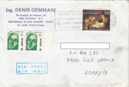 ANTOINE LAVOISIER, PAINTING, CHRISTMAS, STAMPS ON COVER, 1995, SAN MARINO - Covers & Documents