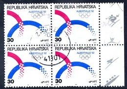 CROATIA 1992 Winter Olympics Block Of 4 Used.  Michel 188 - Kroatien