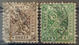 WÜRTTEMBERG 1890 - Canceled - Mi 208, 209 - 3pf 5pf - Afgestempeld