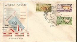 V) 1962 CARIBBEAN, POPULAR SAVING, DEVELOPMENT OF NATIONAL INDUSTRY,  BLACK CANCELLATION, FDC - Covers & Documents