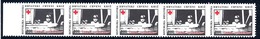CROATIA 1993 Obligatory Tax: Red Cross Solidarity  Week Strip Of 5 Imperforate.vertically MNH / **.  Michel  ZZM 27 - Kroatien