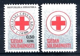 CROATIA 1994 Obligatory Tax: Red Cross Solidarity Week Black Printing Omitted MNH / **.  Michel  ZZM 34 - Kroatien
