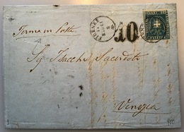 Toscana FIRENZE 1861 Lettera > VENEZIA Tassata (RISORGIMENTO Italia Italy Cover Lettre Brief Österreich Lombardo Veneto - Toscane