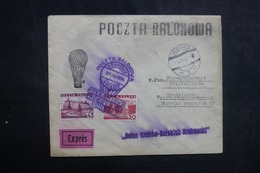 POLOGNE - Enveloppe Par Ballon En 1936, Affranchissement Et Cachets Plaisants - L 42134 - Ballonnen