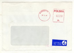 Enveloppe POLSKA POLOGNE Oblitération E.M.A. WARSZAWA 06/02/1991 - Machines à Affranchir (EMA)