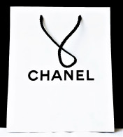 SAC OU SACHET CHANEL  PAPIER BLANC CHANEL NOIR  25 Cm  X 21 Cm - Accessoires