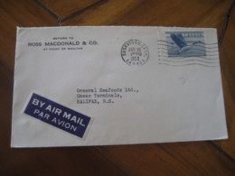 SASKATOON 1954 To Halifax Stamp Cancel Air Mail Cover CANADA - Storia Postale