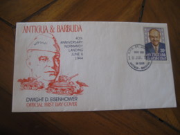 ST. JOHN'S Antigua & Barbuda 1984 Normandy Landing Eisenhower WW2 WWII FDC Cancel Cover British Colonies - Autres & Non Classés