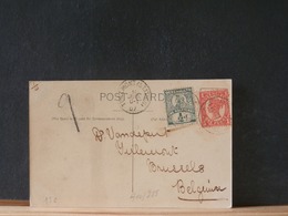 A10/285 CP QUEENSLAND    TO BELG. 1907 - Lettres & Documents