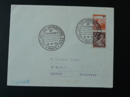 Congrès Des Distributions D'eau Paris 1952 Obliteration Sur Lettre Postmark On Cover - Water