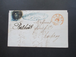 Belgien Um 1875 Beleg Von Liege Nach Charleroy Mit Rotem Stempel K2 Liege Nummernstempel 73 - 1849-1865 Médaillons (Autres)