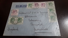 O) 1940 HONG KONG, KING GEORGE VI - SC 157 5c- SC 162 50c, AIRMAIL TO ENGLAND, XF - 1941-45 Japanese Occupation