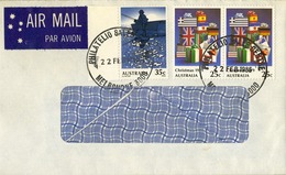 1985 , AUSTRALIA ,  CORREO AÉREO , MELBOURNE - PESCA , FISHING , NAVIDAD - Storia Postale