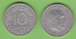 Spanien 10 Centimos Al 1959 Schön Nr.31,KM Nr.790 - 10 Centesimi