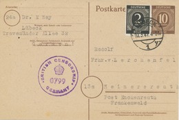 GERMANY ALLIED OCCUPATION 1947 Postal Stationery Postcard 10 Pf I. Control Council Issue + 2 Pf As Additional Franking - Sonstige & Ohne Zuordnung