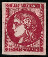 * N°49b 80c Rose Vif, Signé JF Brun - TB - 1870 Bordeaux Printing
