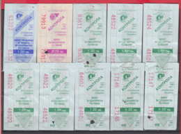 247939 / Lot Of 10 Pieces -  BUS , TRAM , Trolleybus , SOFIA , Ticket Billet , Bulgaria Bulgarie Bulgarien Bulgarije - Europa