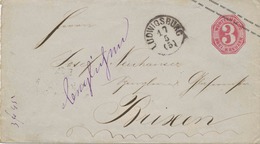 WÜRTTEMBERG "LUDWIGSBURG" Fingerhut-K1 A. Drei Kreuzer Pra.-GA-Umschlag N. BRIXEN - Der Stempel Wurde Vorschriftswidrig - Postwaardestukken