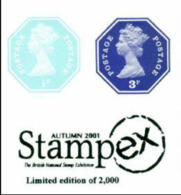 GREAT BRITAIN 1974/2005 Octagon IMPERF. 1p/3p OVPT:Stampex (postally Valid) [PRINT:2000] - Non Dentelés