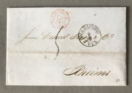 Prusse, Lettre De Coln Barnhof Pour Reims 1862 - Ambulant PRUSSE-FORBACH AMB. F - (W1339) - Storia Postale